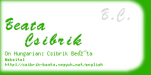 beata csibrik business card